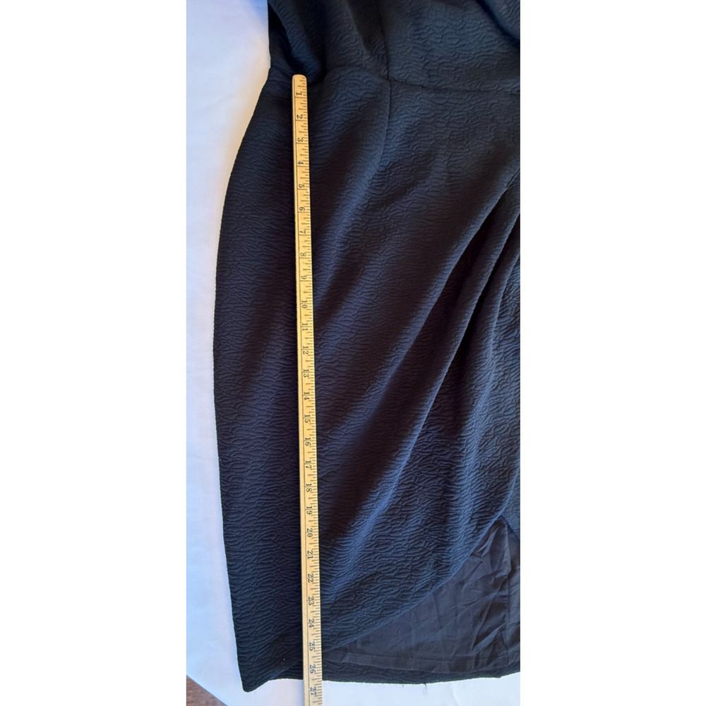 Christian Siriano Lane Bryant Dress Size 20 Black Portrait Collar Wrap Cocktail - Picture 8 of 11